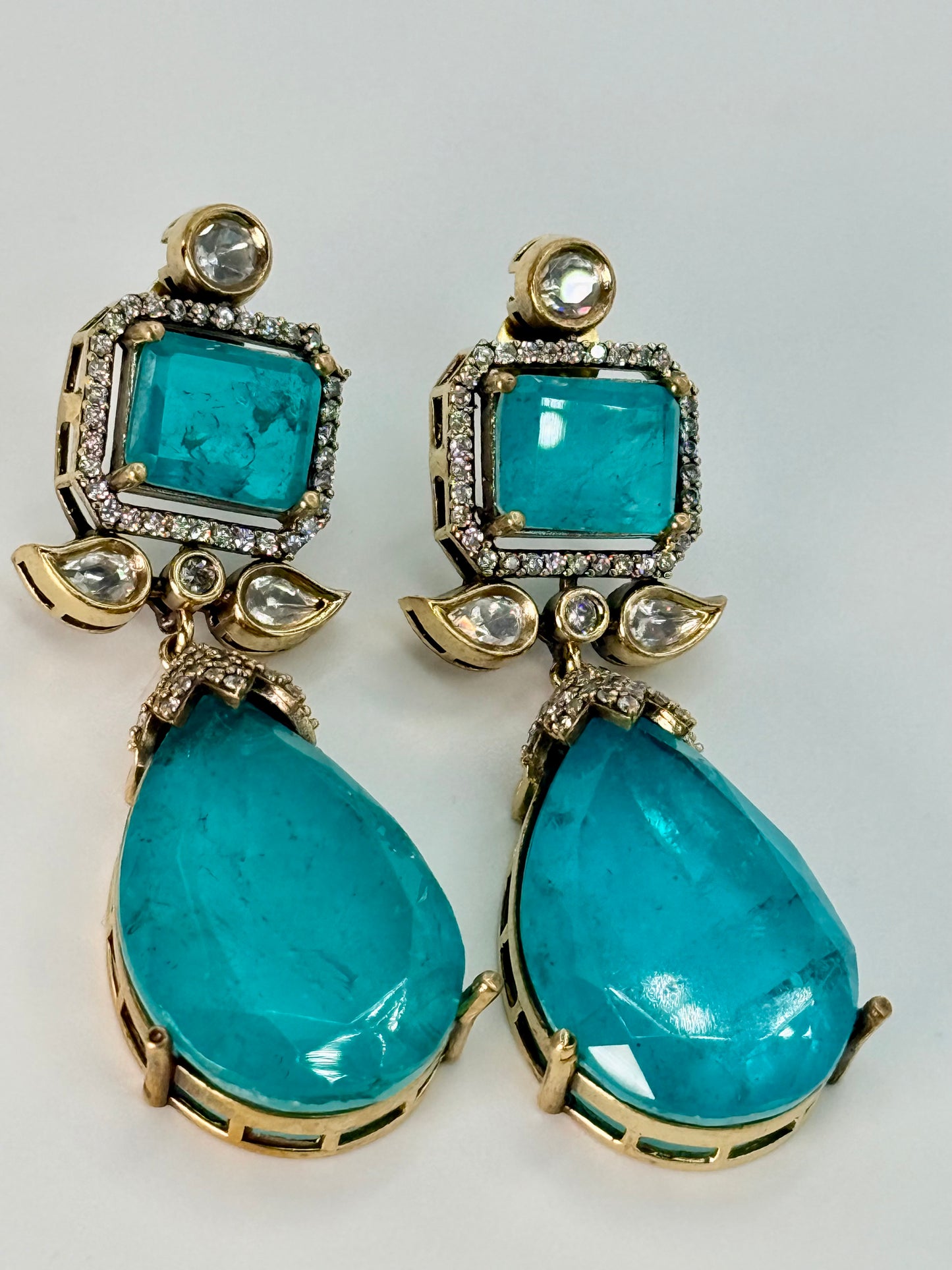 Polki Turquoise Necklace Set