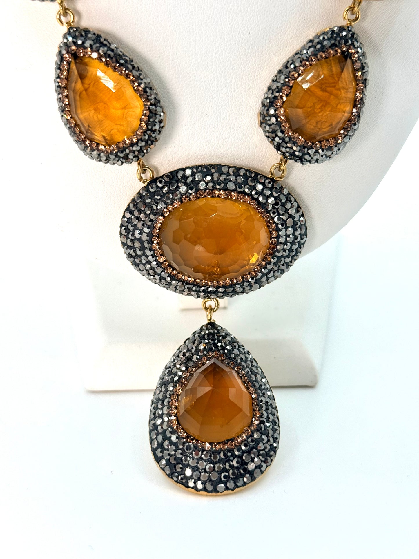 Yellow Cat Eye Statement Necklace