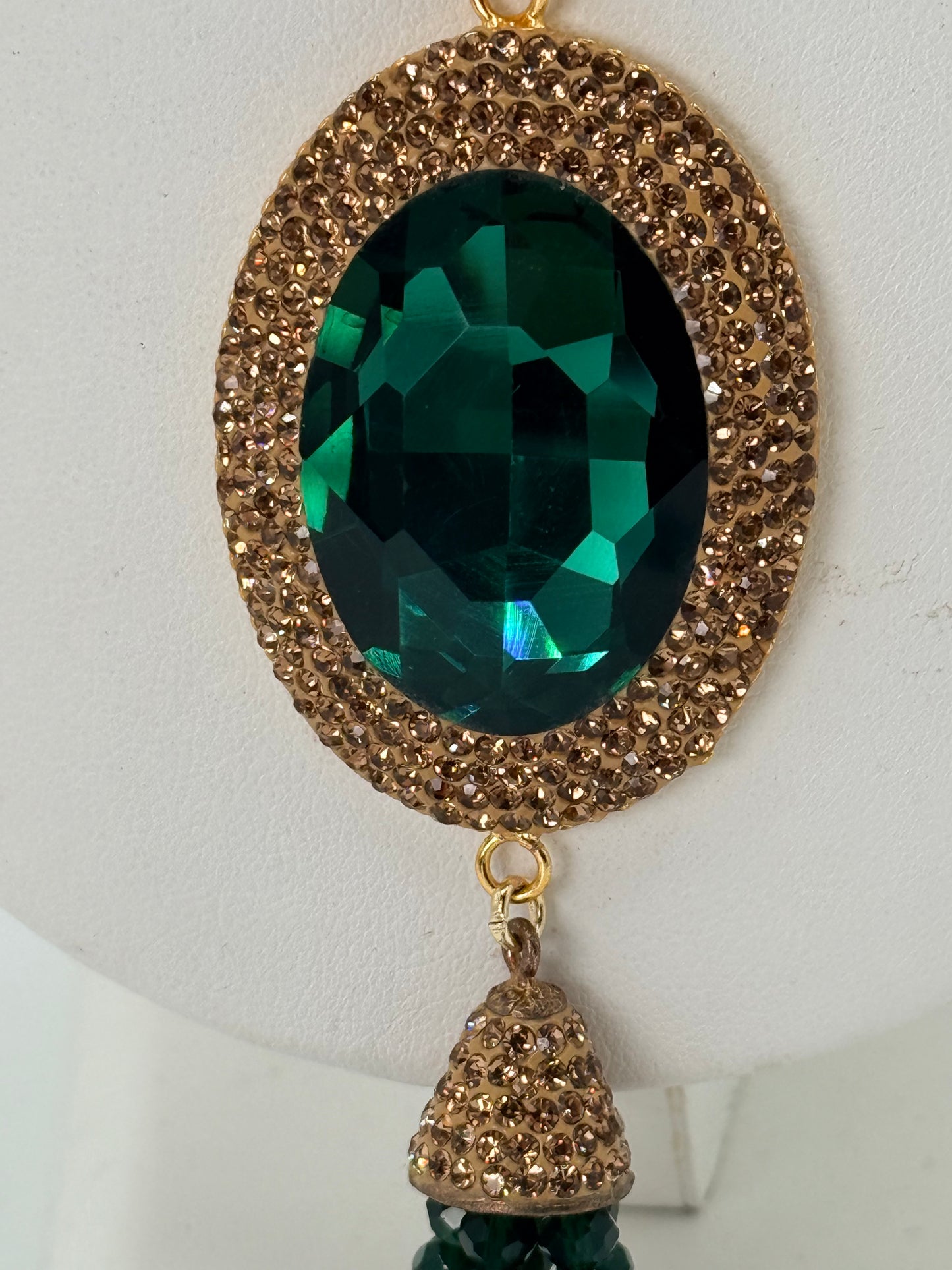 Crystal Necklace with gold marcasites