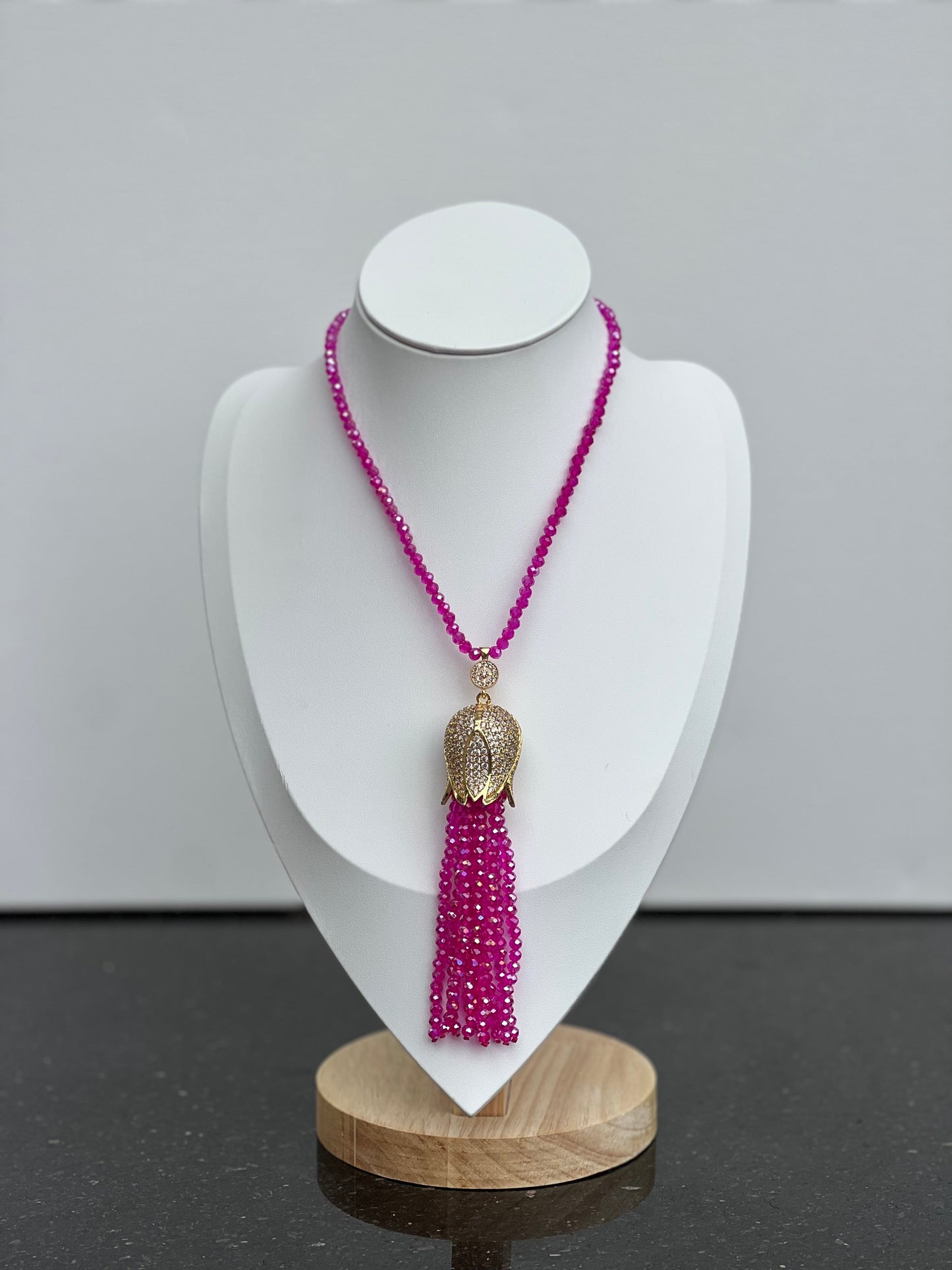 Tulip Delight: Turkish Necklace with Beads Pink