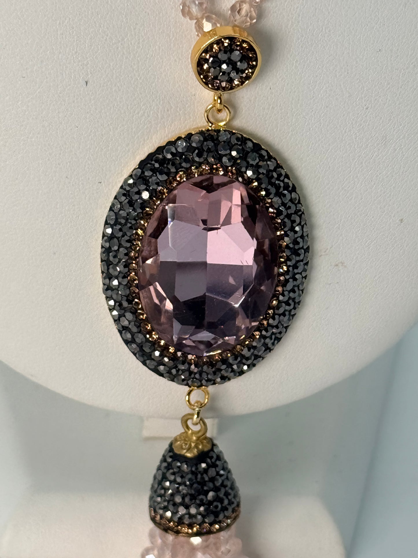 Black Marcasite Crystal Mala