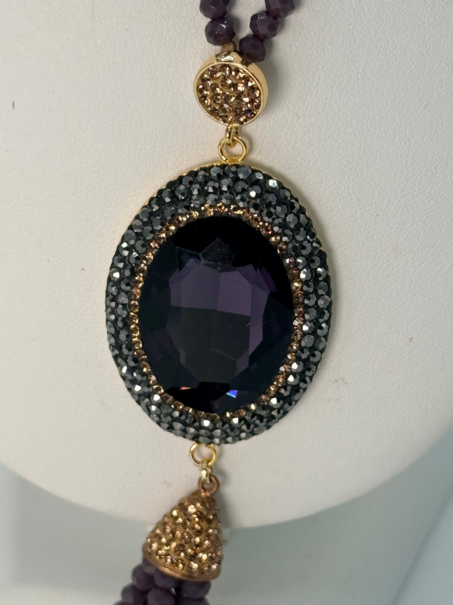 Black Marcasite Crystal Mala