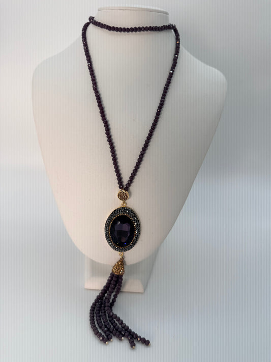 Black Marcasite Crystal Mala