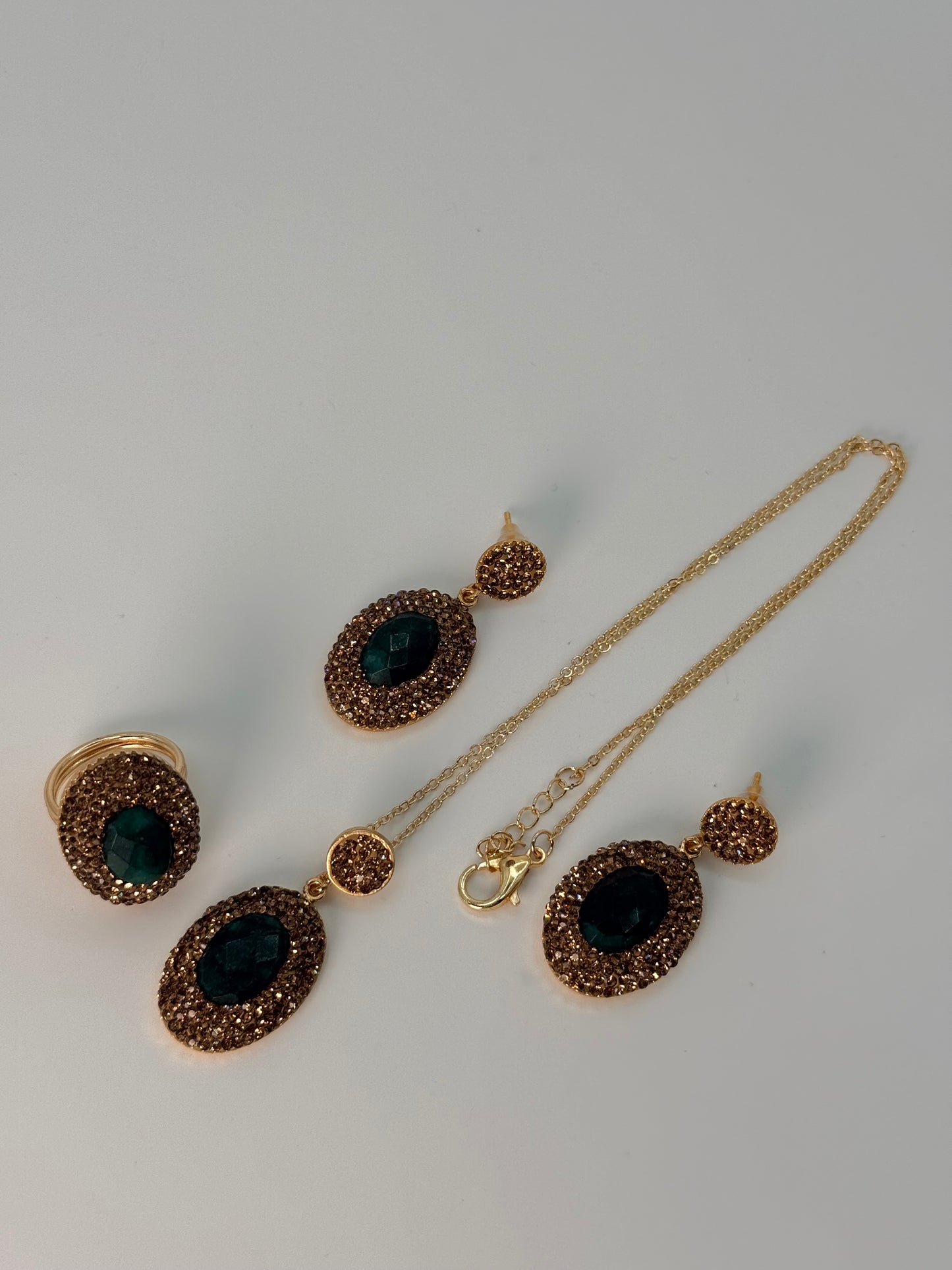 Gold Marcasite Four Piece Jewelry Set