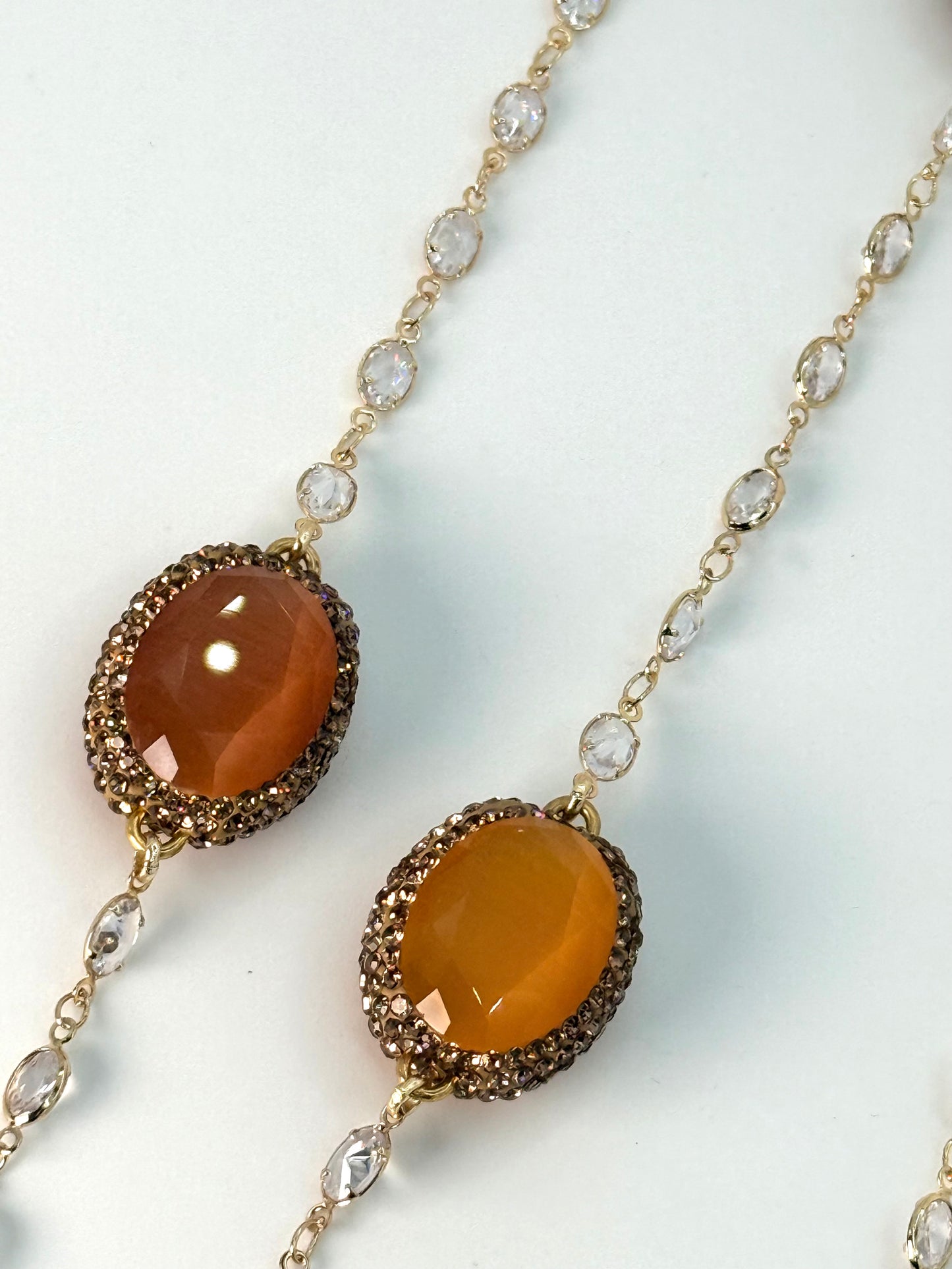 Multi Double-Sided Cat Eye Long Necklace