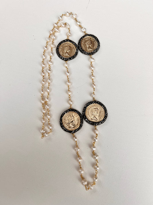 Pearl Coin Fusion Necklace