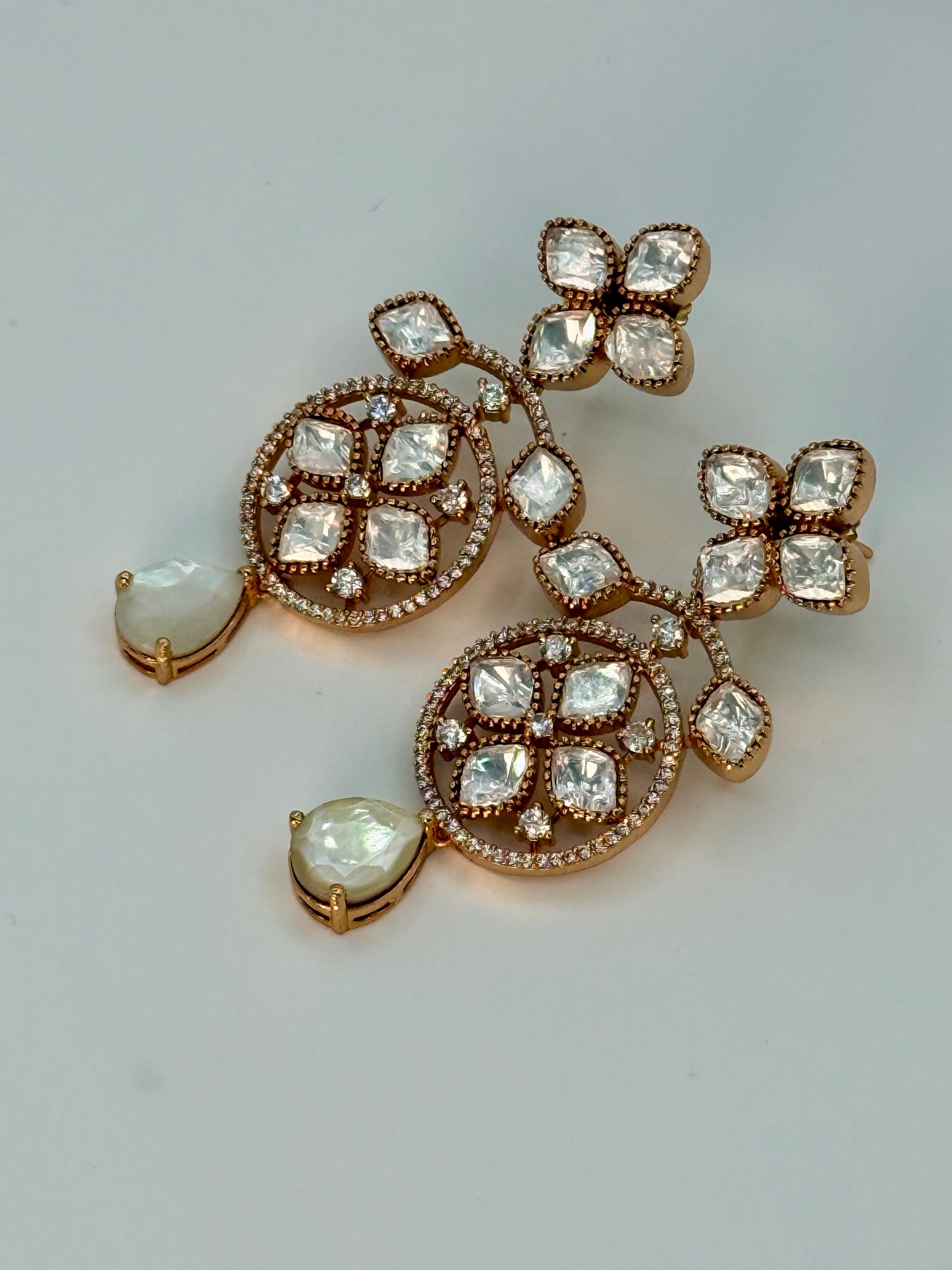 Delicate Polki Necklace & Earring Set
