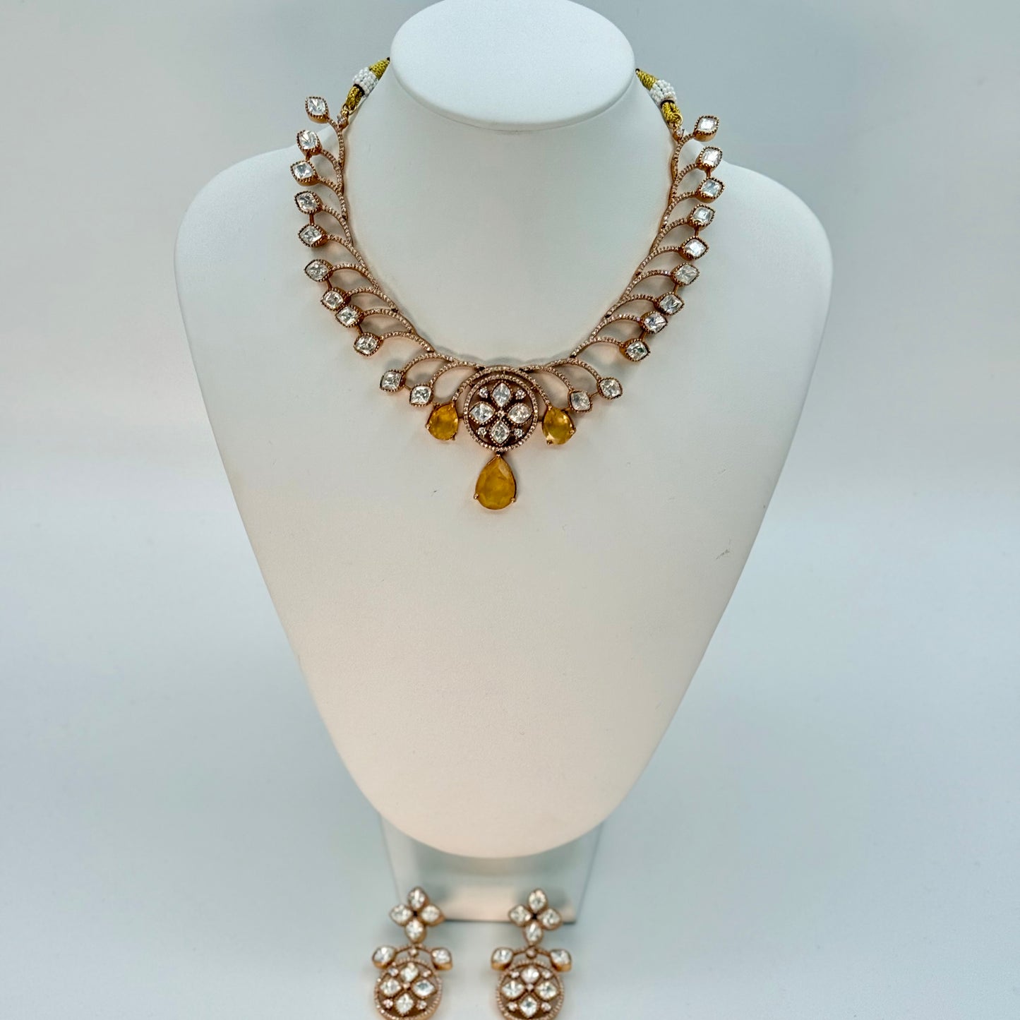 Delicate Polki Necklace & Earring Set
