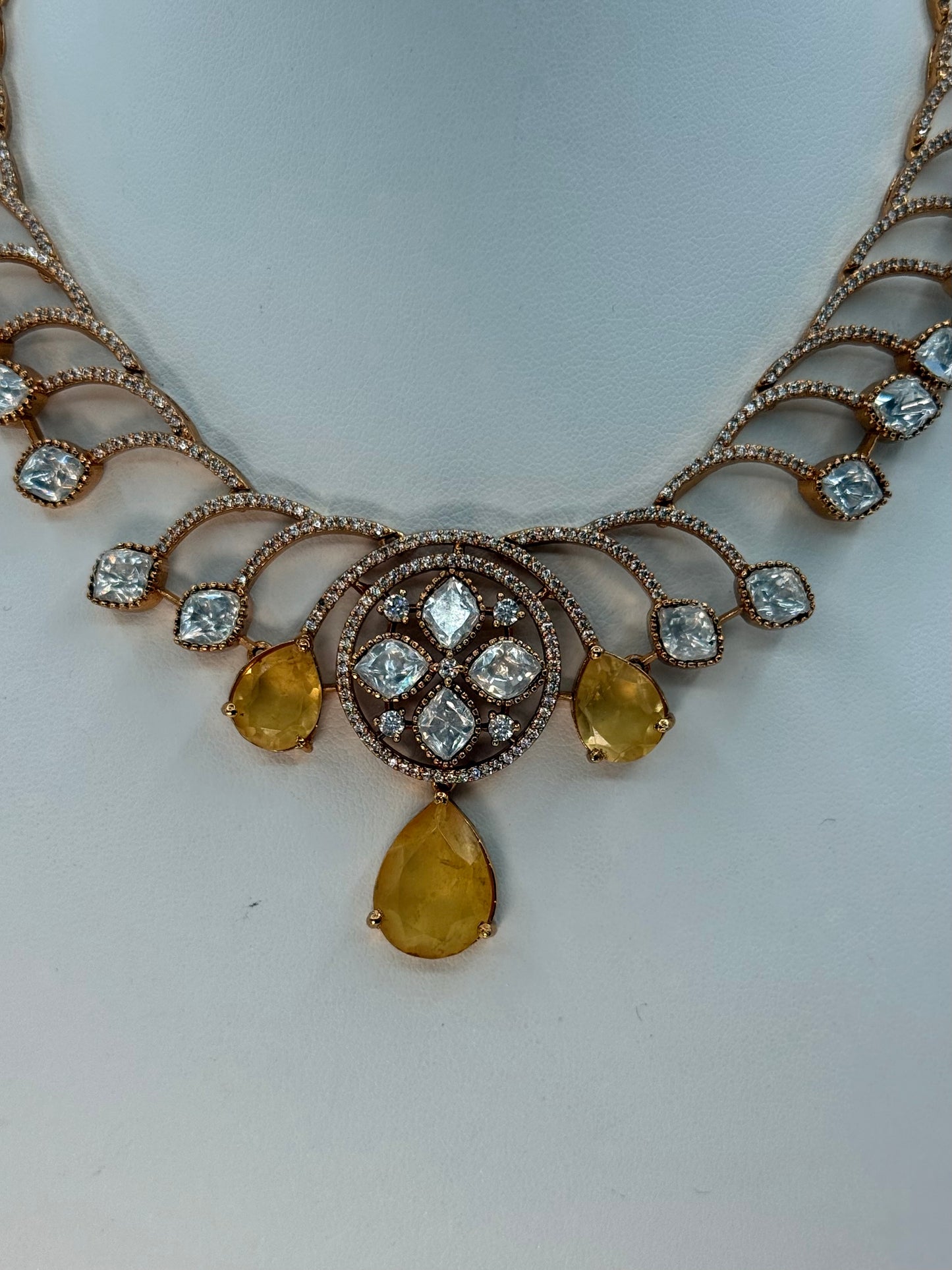 Delicate Polki Necklace & Earring Set
